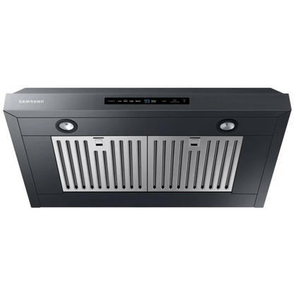 Samsung NK30N7000UG 30 Inch Under Cabinet Smart Range Hood with 4-Speed/390 CFM Blower, Digital Touch Control, LED Lighting, Removable Baffle Filter, Bluetooth®, Wi-Fi Monitoring, and ADA Compliant: Fingerprint Resistant Black Stainless Steel