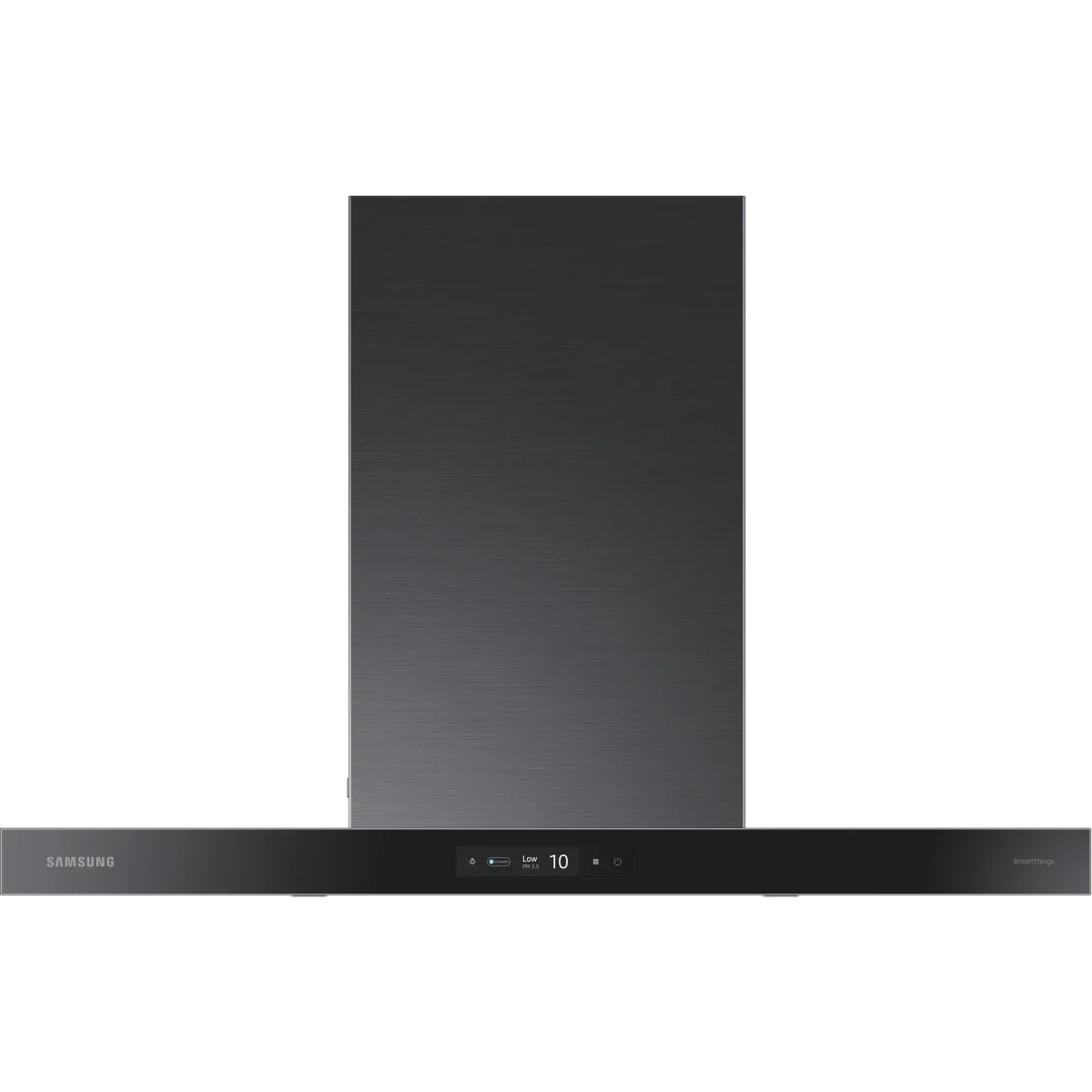 Samsung NK36CB700W33 36 Inch Smart Wall Mount Chimney Range Hood with 630 CFM Fan, 4 Speeds, 50 dBA, Wi-Fi Connectivity, Triple Air Sensor, LED Bar Lighting, Touch Controls, Dishwasher Safe Baffle Filters, and ADA Compliance: Clean Deep Charcoal Panel