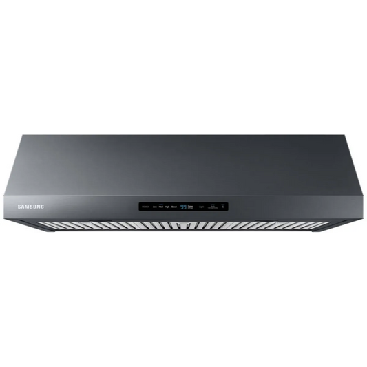 Samsung NK36N7000UG 36 Inch Under Cabinet Smart Range Hood with 4-Speed/390 CFM Blower, Digital Touch Control, LED Lighting, Removable Baffle Filter, Bluetooth®, Wi-Fi Monitoring, and ADA Compliant: Fingerprint Resistant Black Stainless Steel