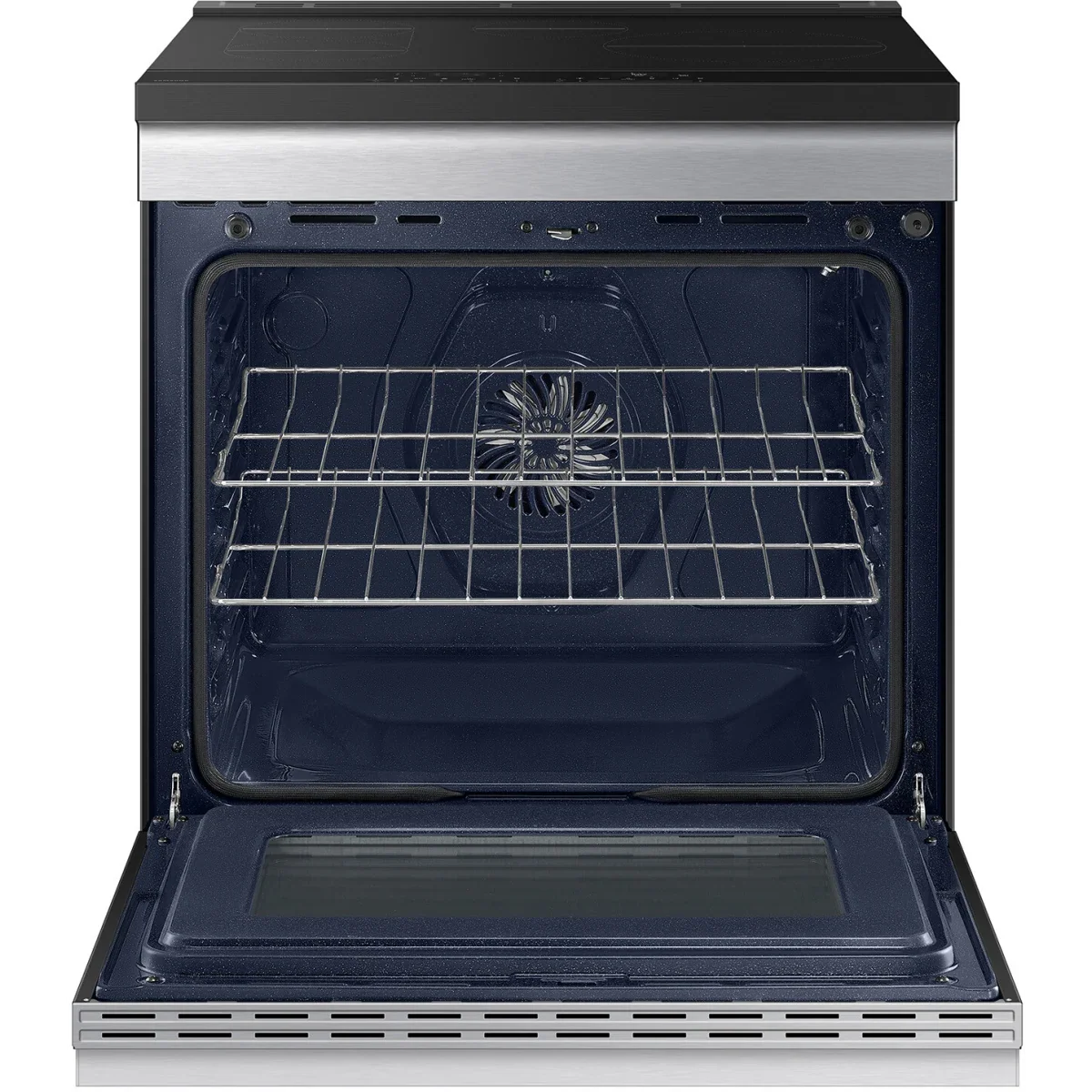 Samsung NSI6DG9500SR 30 Inch Smart Slide-In Induction Range with 4 Elements, 6.3 Cu. Ft. Oven Capacity, Oven Camera, Air Fry, Convection+, Ambient Edge Lighting™, Self & Steam Clean, Sabbath Mode, ADA Compliant and ENERGY STAR® Certified: Stainless Steel