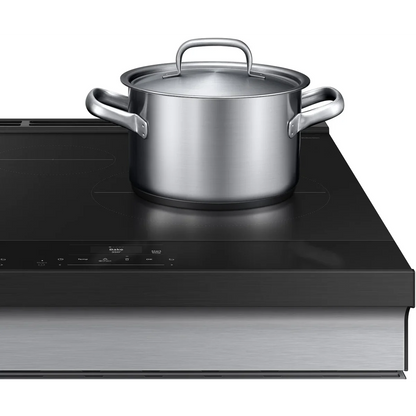 Samsung NSI6DG9500SR 30 Inch Smart Slide-In Induction Range with 4 Elements, 6.3 Cu. Ft. Oven Capacity, Oven Camera, Air Fry, Convection+, Ambient Edge Lighting™, Self & Steam Clean, Sabbath Mode, ADA Compliant and ENERGY STAR® Certified: Stainless Steel