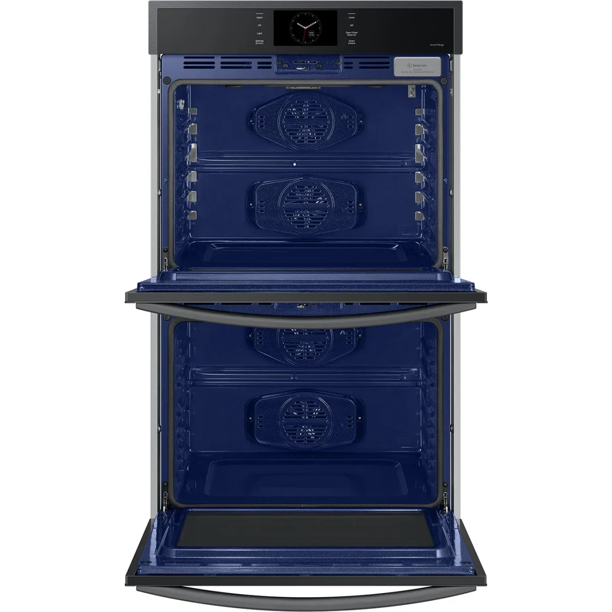 Samsung NV51CG600DMT 30 Inch Double Electric Smart Wall Oven with 10.2 cu. ft. Dual Convection Oven, Self+Steam Clean, Air Fry, Steam Cook, Air Sous Vide, Sabbath, and Gliding Rack: Matte Black Steel