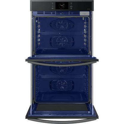 Samsung NV51CG600DMT 30 Inch Double Electric Smart Wall Oven with 10.2 cu. ft. Dual Convection Oven, Self+Steam Clean, Air Fry, Steam Cook, Air Sous Vide, Sabbath, and Gliding Rack: Matte Black Steel