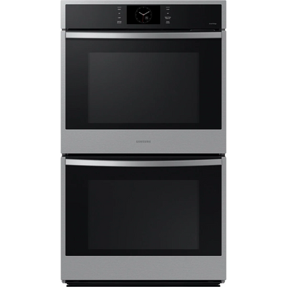 Samsung NV51CG600DSR 30 Inch Double Electric Smart Wall Oven with 10.2 cu. ft. Dual Convection Oven, Self+Steam Clean, Air Fry, Steam Cook, Air Sous Vide, Sabbath, and Gliding Rack: Stainless Steel