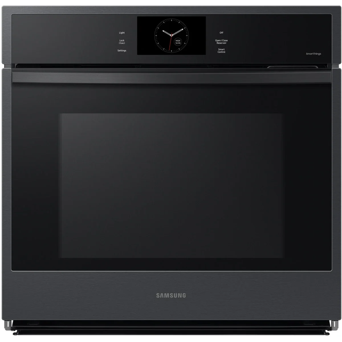 Samsung NV51CG600SMT 30 Inch Single Electric Smart Wall Oven with 5.1 cu. ft. Dual Convection Oven, Self + Steam Clean, Air Fry, Steam Cook, Air Sous Vide, Sabbath Mode, and Gliding Rack: Matte Black Steel