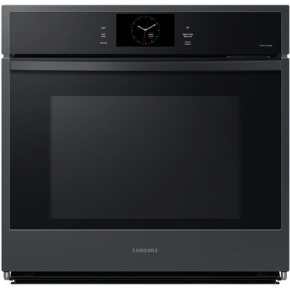 Samsung NV51CG600SMT 30 Inch Single Electric Smart Wall Oven with 5.1 cu. ft. Dual Convection Oven, Self + Steam Clean, Air Fry, Steam Cook, Air Sous Vide, Sabbath Mode, and Gliding Rack: Matte Black Steel
