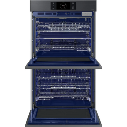 Samsung BESPOKE NV51CG700DMT 30 Inch Smart Electric Double Wall Oven with 10.2 Cu. Ft. Total Capacity, AI Pro Cooking? Camera, Handle-Free Door Design, Flex Duo, Air Fry, Probe, 7-Inch LCD Display, Steam Cook, Self-Clean and Sabbath Mode: Matte Black