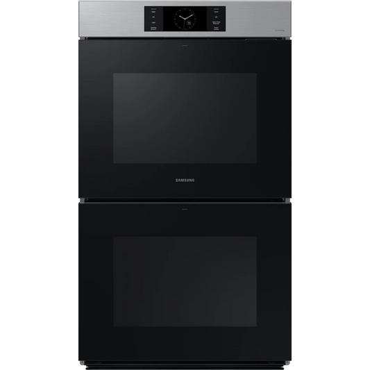 Samsung BESPOKE NV51CG700DSR 30 Inch Smart Electric Double Wall Oven with 10.2 Cu. Ft. Total Capacity, AI Pro Cooking™ Camera, Handle-Free Door Design, Flex Duo, Air Fry, Probe, 7-Inch LCD Display, Steam Cook, Self-Clean and Sabbath Mode: Stainless Steel