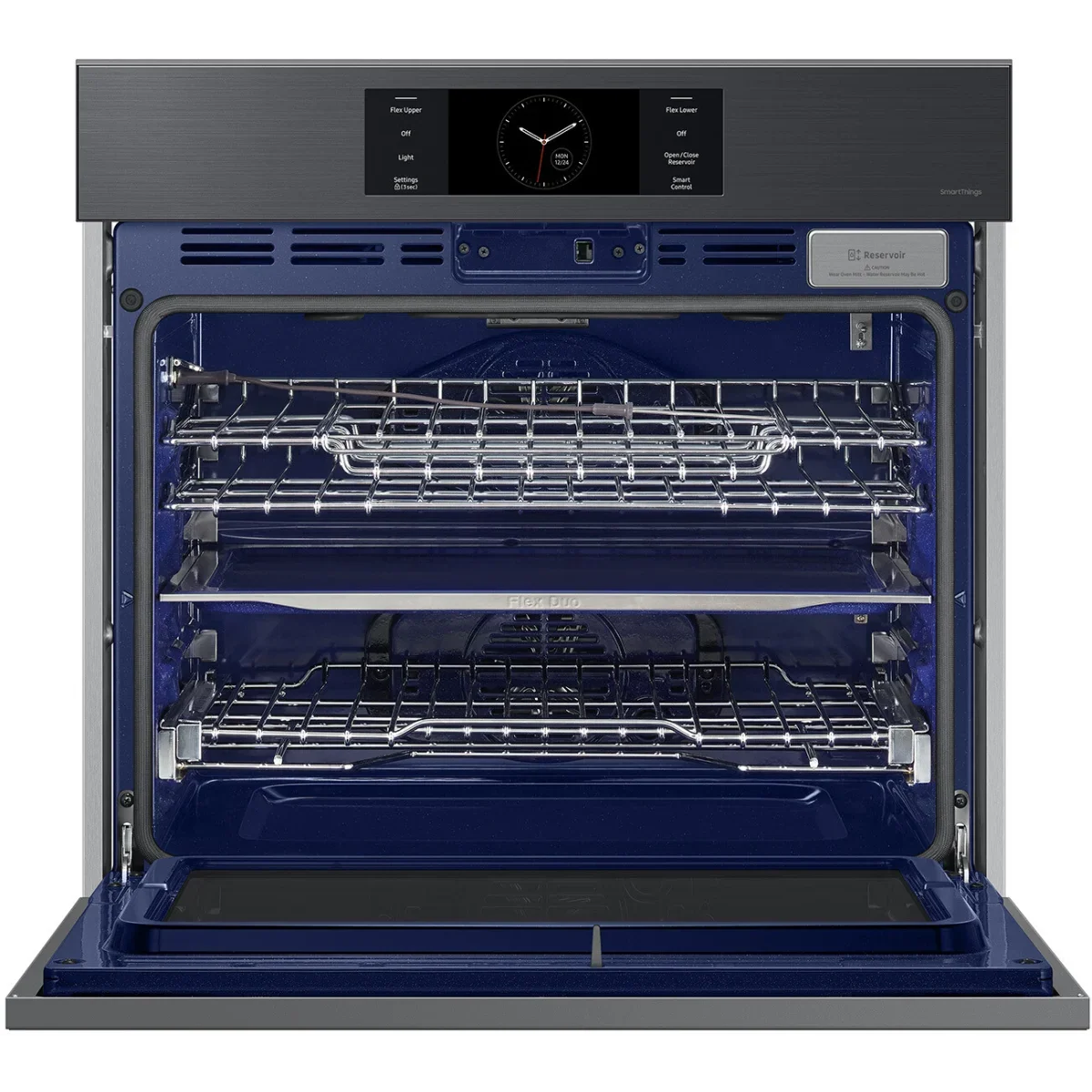 Samsung NV51CG700SMT 30 Inch Single Smart Electric Wall Oven with 5.1 Cu. Ft. Capacity, AI Pro Cooking™ Camera, Handle-Free Door Design, Flex Duo™, Air Fry, Probe, 7-Inch LCD Display, Steam Cook, Self-Clean and Sabbath Mode: Matte Black