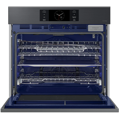 Samsung NV51CG700SMT 30 Inch Single Smart Electric Wall Oven with 5.1 Cu. Ft. Capacity, AI Pro Cooking™ Camera, Handle-Free Door Design, Flex Duo™, Air Fry, Probe, 7-Inch LCD Display, Steam Cook, Self-Clean and Sabbath Mode: Matte Black