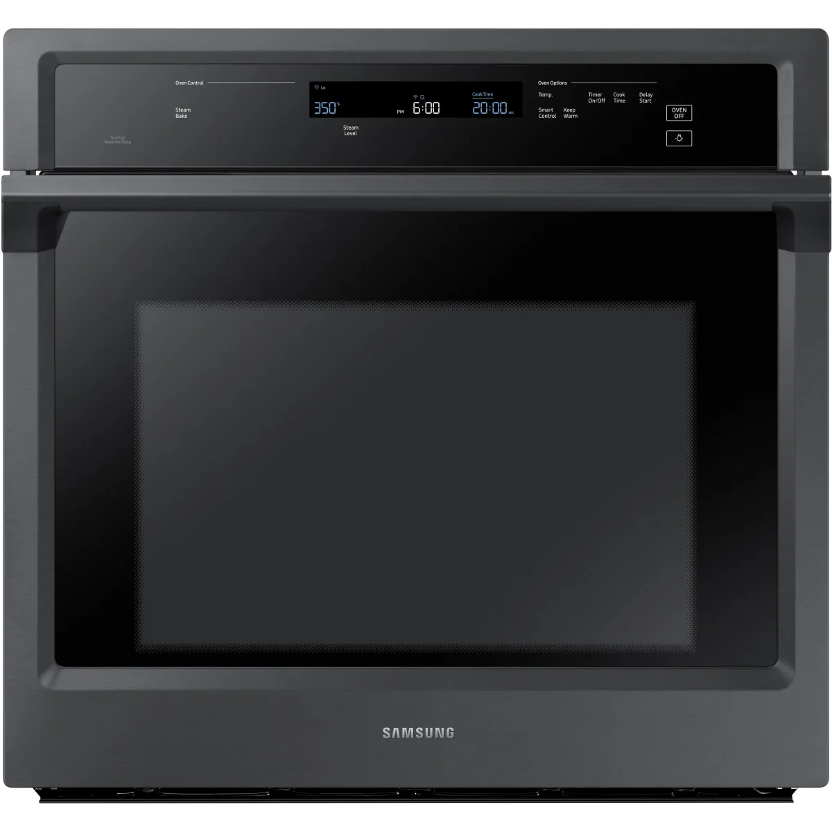 Samsung NV51K6650SG 30 Inch Wall Oven with 5.1 cu. ft. Capacity, Steam Cook, Convection, Rapid Preheat, Electronic Touch Display, Wi-Fi Enabled Temperature Probe and Sabbath Mode: Black Stainless Steel