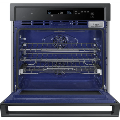Samsung NV51K6650SG 30 Inch Wall Oven with 5.1 cu. ft. Capacity, Steam Cook, Convection, Rapid Preheat, Electronic Touch Display, Wi-Fi Enabled Temperature Probe and Sabbath Mode: Black Stainless Steel