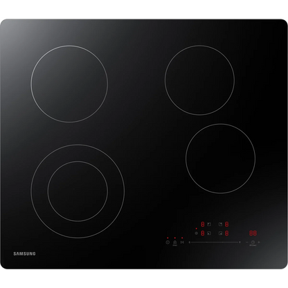 Samsung NZ24T4360RK 24 Inch Electric Cooktop with 4 Burner Elements, Smooth Glass Ceramic Surface, Digital Touch Controls, Hot Surface Indicator, Kitchen Timer, Easy-to-Clean Surface, and Child Safety Lock: Stainless Steel Trim