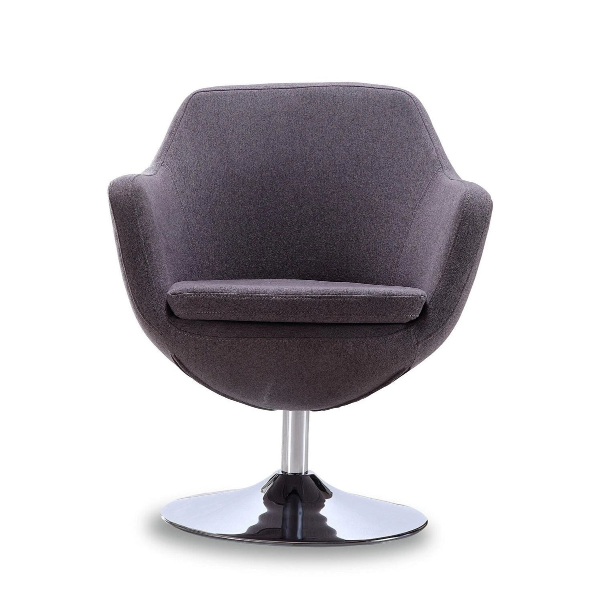 Manhattan Comfort Caisson Faux Leather Swivel Accent Chair in Gray AC028-GY