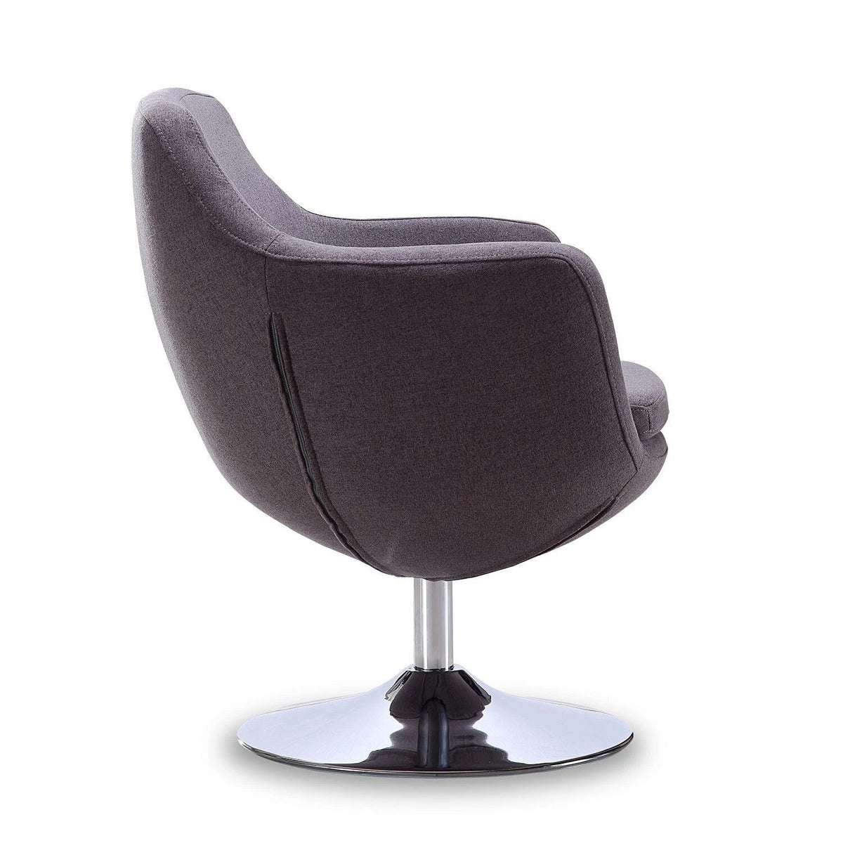 Manhattan Comfort Caisson Faux Leather Swivel Accent Chair in Gray AC028-GY