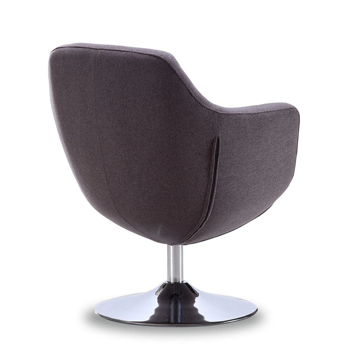 Manhattan Comfort Caisson Faux Leather Swivel Accent Chair in Gray AC028-GY