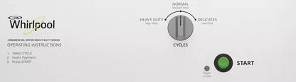 Whirlpool Commercial Laundry CGM2795JQ 27 Inch Commercial Gas Dryer with 7.4 cu