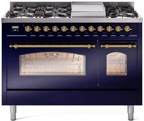 Ilve Nostalgie II Collection UP48FNMPMBGLP 48 Inch Freestanding Dual Fuel Range