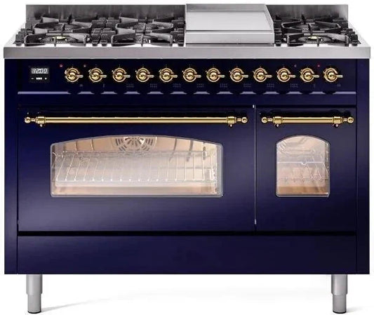 Ilve Nostalgie II Collection UP48FNMPMBGLP 48 Inch Freestanding Dual Fuel Range