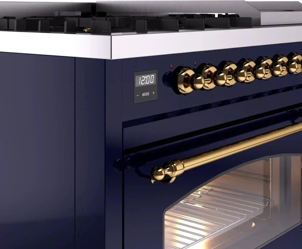 Ilve Nostalgie II Collection UP48FNMPMBGLP 48 Inch Freestanding Dual Fuel Range