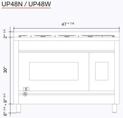 Ilve Nostalgie II Collection UP48FNMPMBGLP 48 Inch Freestanding Dual Fuel Range
