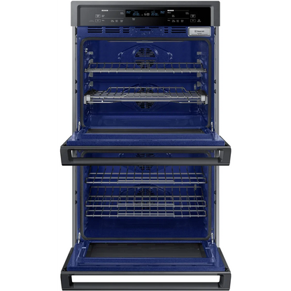 Samsung NV51K6650DG 30 Inch Electric Double Wall Oven with 5.1 cu. ft. Capacity, Steam Cook, Dual Convection, Rapid Preheat, Delay Bake, Electronic Touch Display, Wi-Fi Enabled Temperature Probe and Hybrid Self Clean: Black Stainless Steel