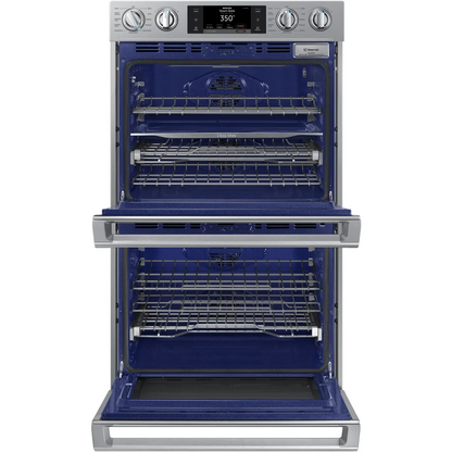 Samsung NV51K7770DS 30 Inch Electric Double Wall Oven with 10.2 cu. ft. Capacity, Steam Cook, Flex Duo with Smart Divider for 3 Separate Temperature Zones, Dual Convection, Rapid Preheat, Wi-Fi, Probe and Soft Close Door: Stainless Steel