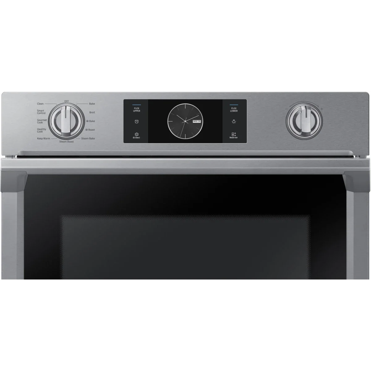 Samsung NV51K7770SS 30 Inch Wall Oven with 5.1 cu. ft. Capacity, Steam Cook, Flex Duo with Smart Divider for 2 Separate Temperature Zones, Convection, Rapid Preheat, Combination Digital/Analog Controls, Wi-Fi, Probe and Sabbath Mode: Stainless Steel
