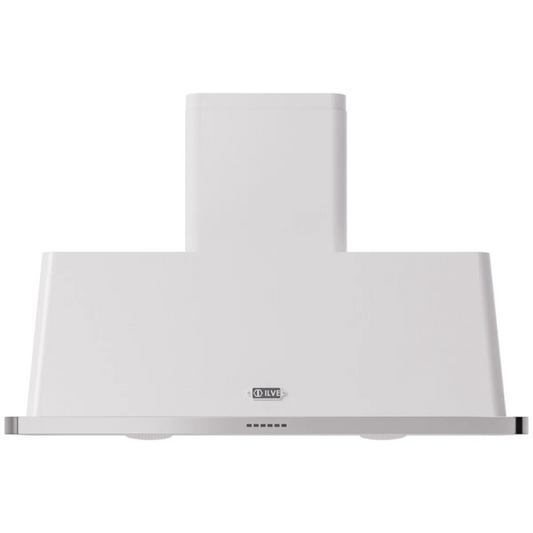 Ilve Majestic Collection UAM120WH 48 Inch Wall Mount Range Hood with 4-Speed/600 CFM Blower, Push Button Control, Halogen Lighting and Dishwasher-Safe Mesh Filter: White