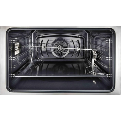 Ilve Majestic II Collection UMI09NS3WHC 36 Inch Freestanding Electric Induction Range with 5 Elements, 3.5 Cu. Ft. Capacity, Warming Drawer, Self-Clean, and Fast Pre-Heat: White, Chrome Trim