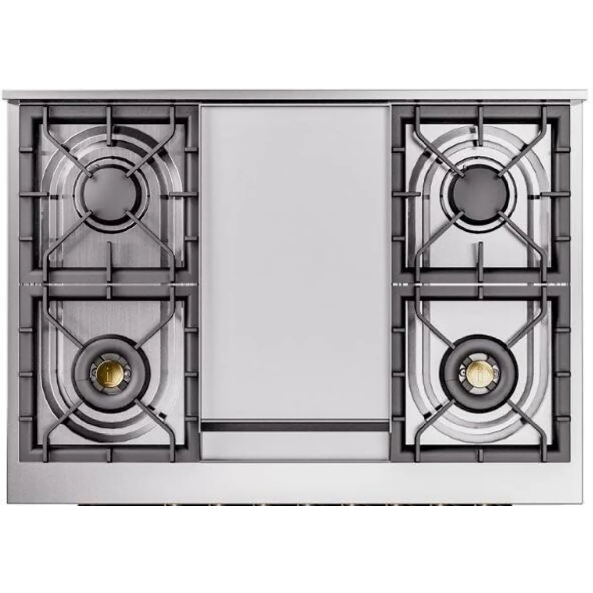 Ilve Nostalgie II Collection UP36FNMPWHC 36 Inch Freestanding Dual Fuel Range with 6 Sealed Burners, 3.5 cu. ft. Oven Capacity, Storage Drawer, Quick Start, Soft Closing Door and Griddle: White, Chrome Trim